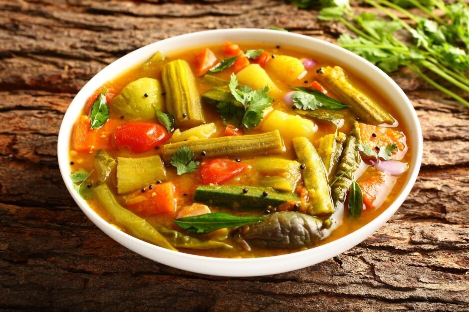 7 veggies rich sambar recipe