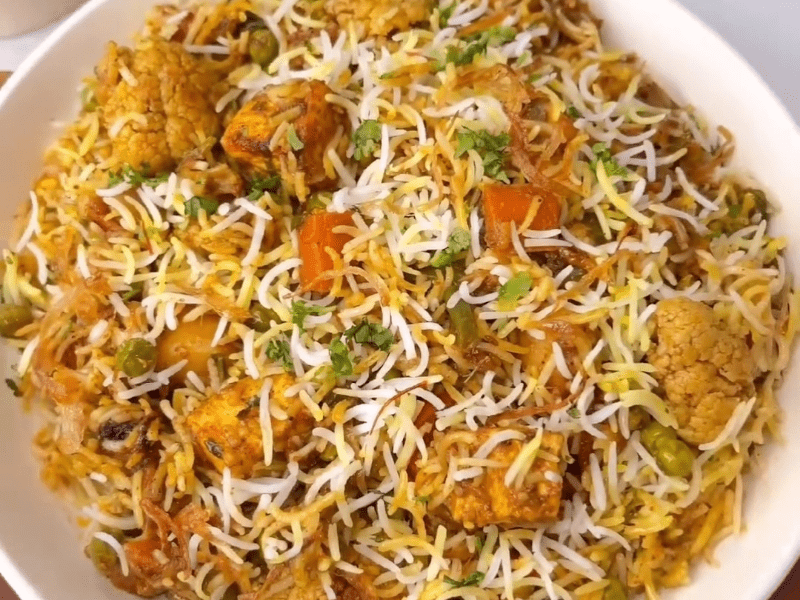 paneer vegetables dum biryani recipe